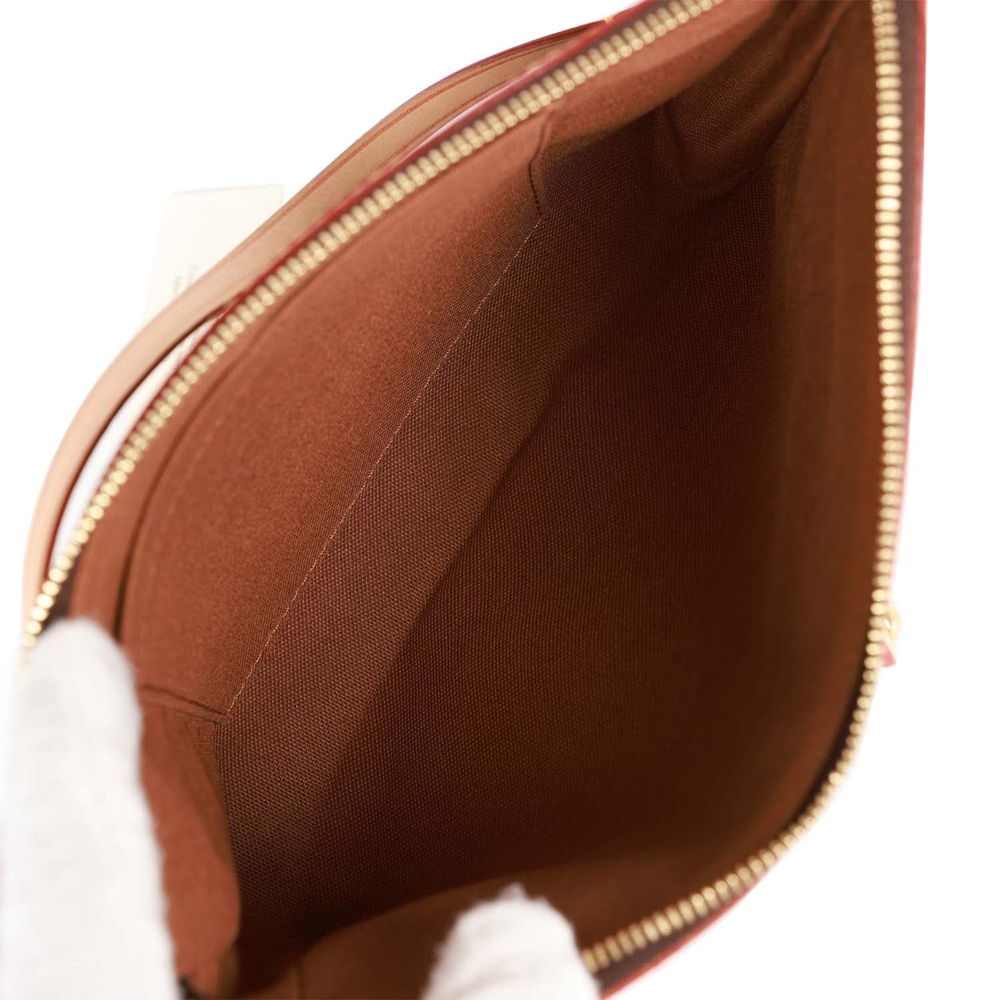 Louis Vuitton Brown Monogram Riveting Pochette Gold Hardware