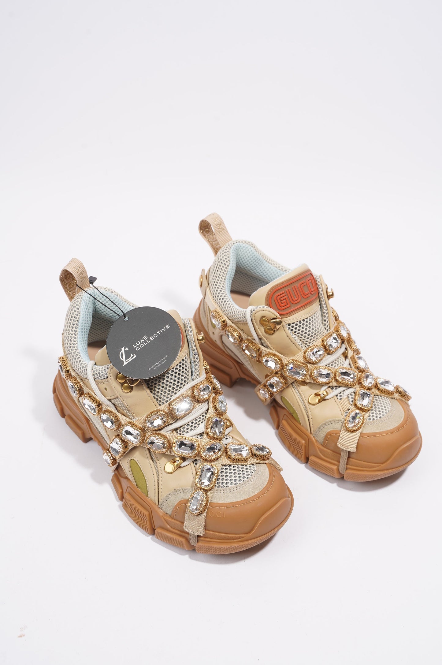 Gucci SEGA Beige / Brown Mesh EU 38 UK 5