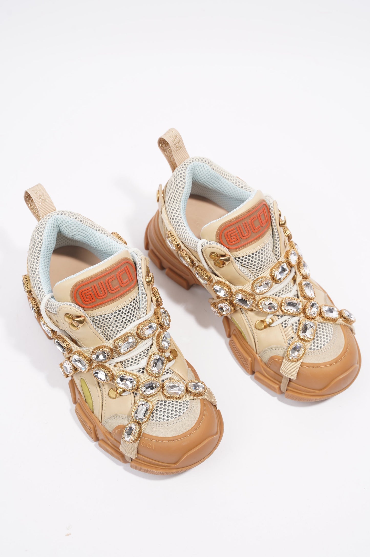 Gucci SEGA Beige / Brown Mesh EU 38 UK 5