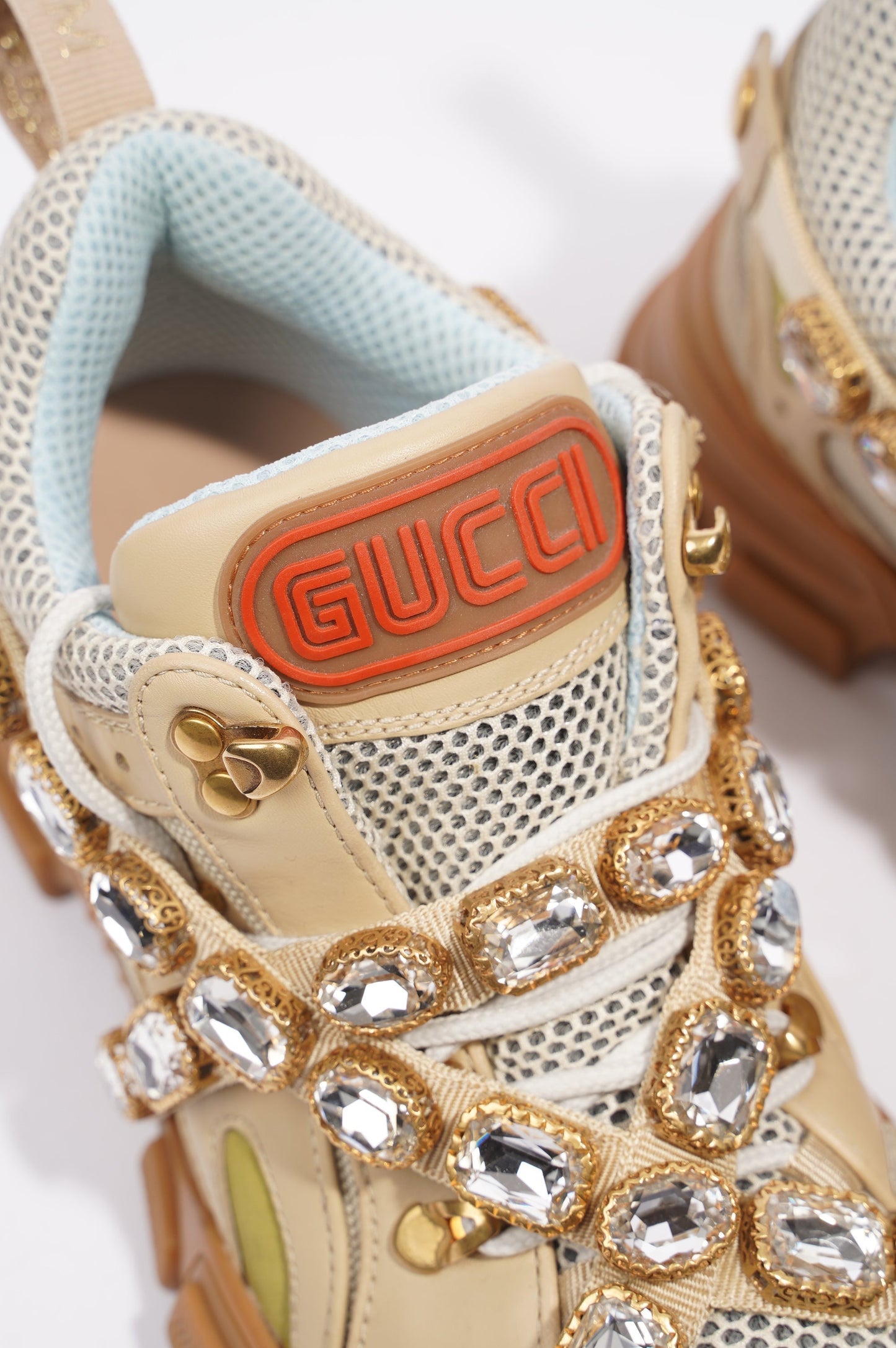 Gucci SEGA Beige / Brown Mesh EU 38 UK 5