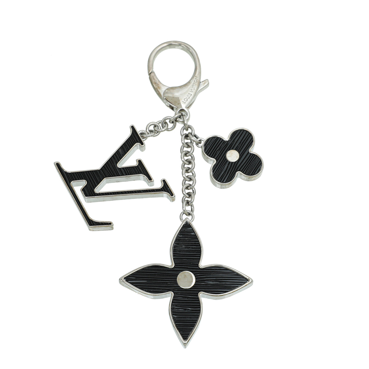 Louis Vuitton Black Fleur D'Epi Key Holder Bag Charm