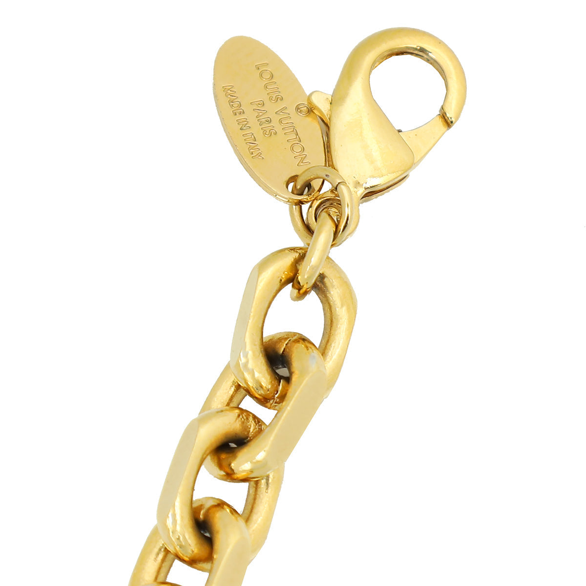 Louis Vuitton Black Crystal Key Padlock Chain Bracelet