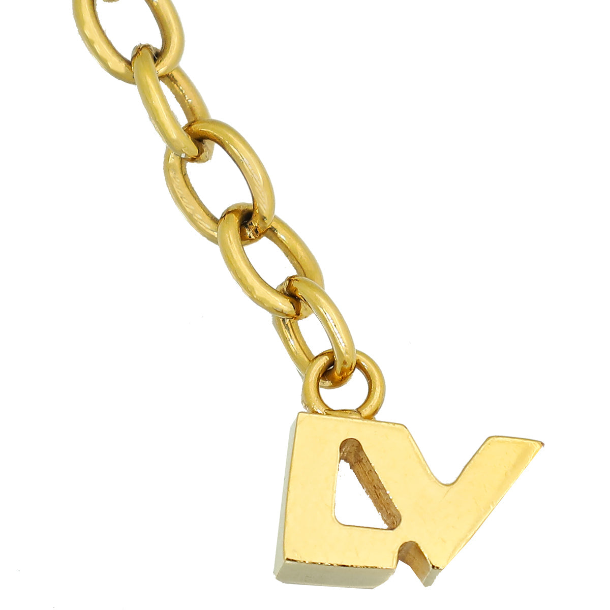 Louis Vuitton Black Crystal Key Padlock Chain Bracelet