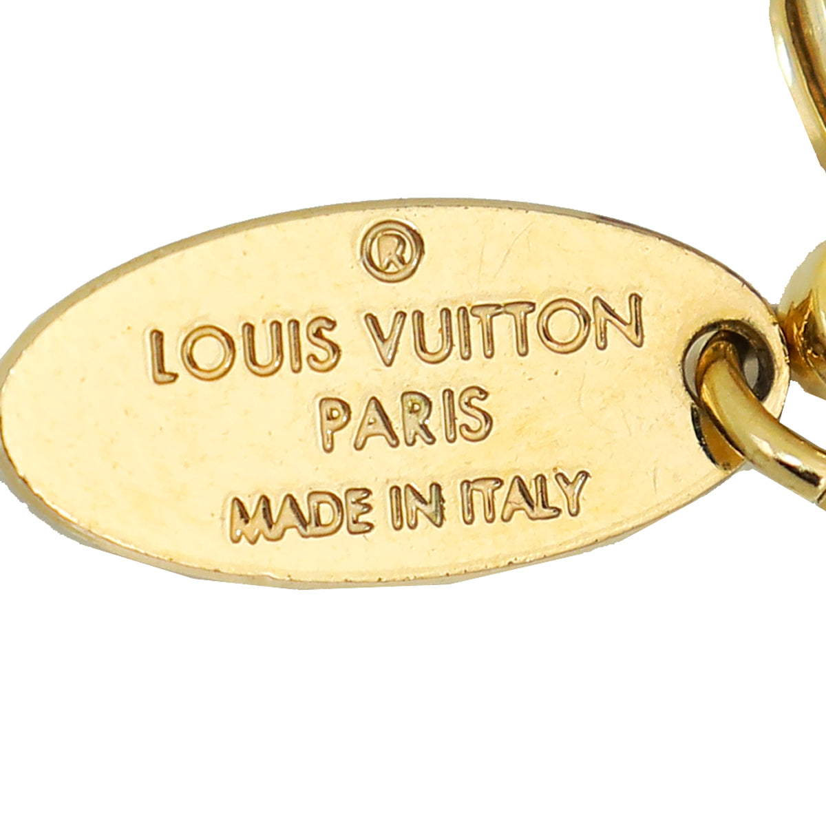Louis Vuitton Black Crystal Key Padlock Chain Bracelet