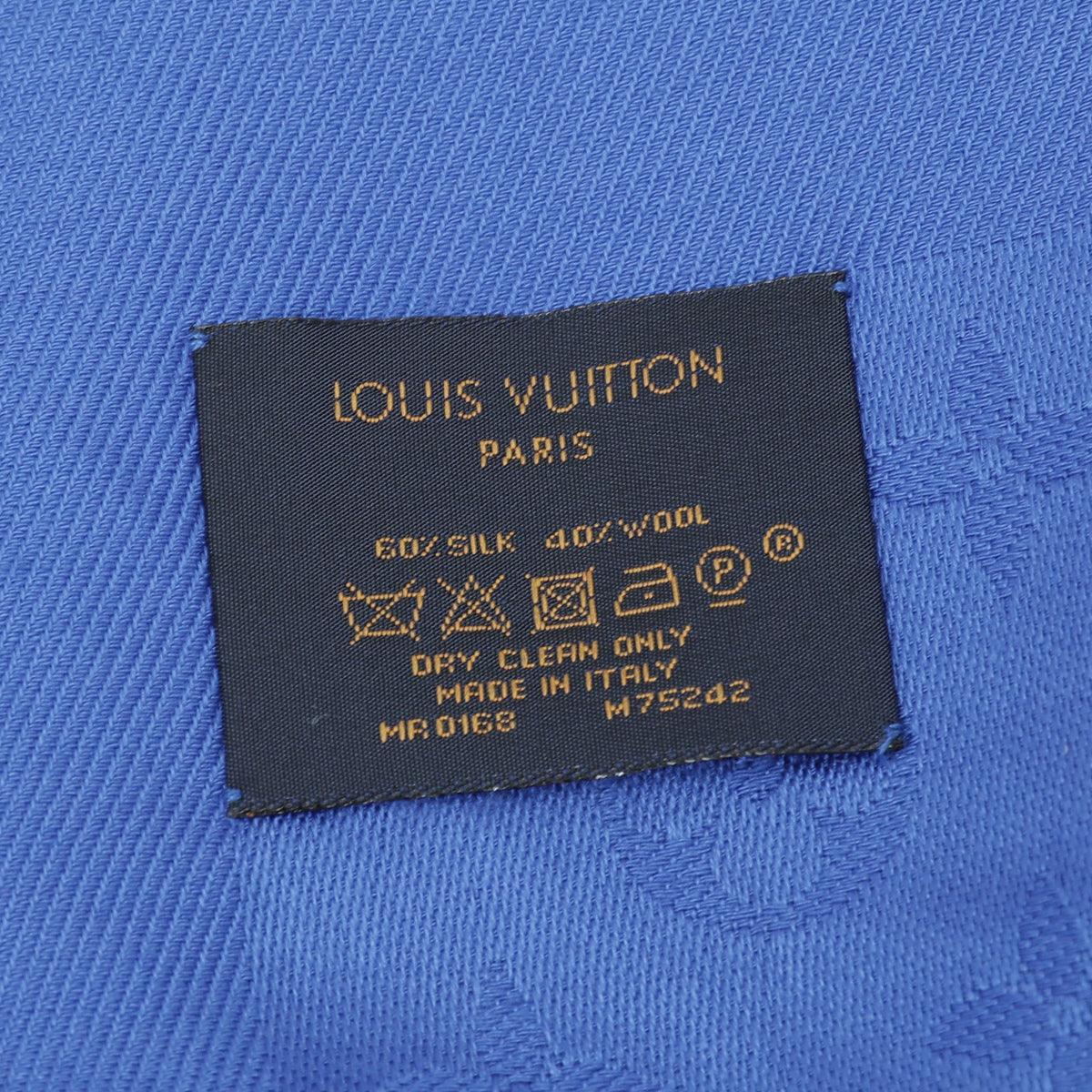 Louis Vuitton Electric Blue Monogram Classic Wool Silk Shawl