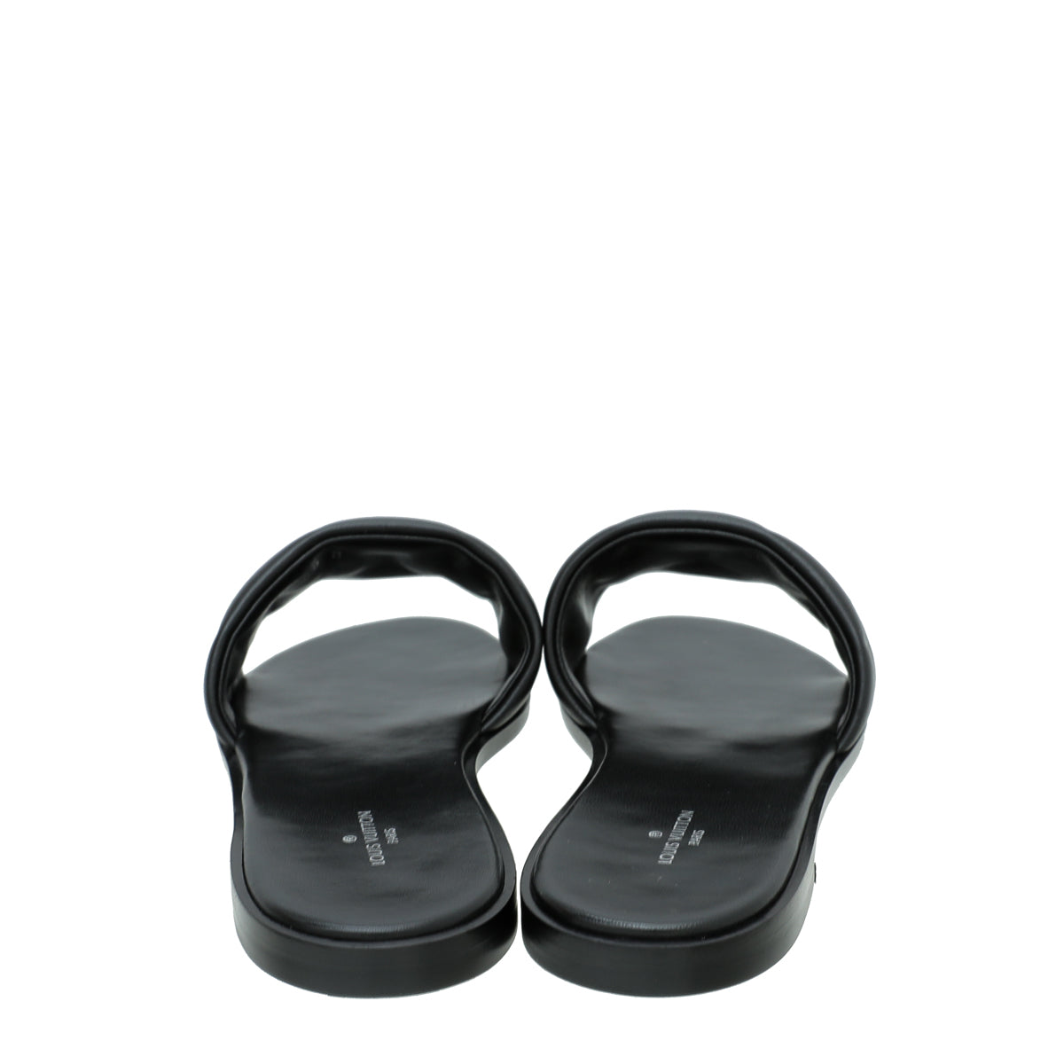 Louis Vuitton Black Monogram Embossed Revival Flat Mules 38