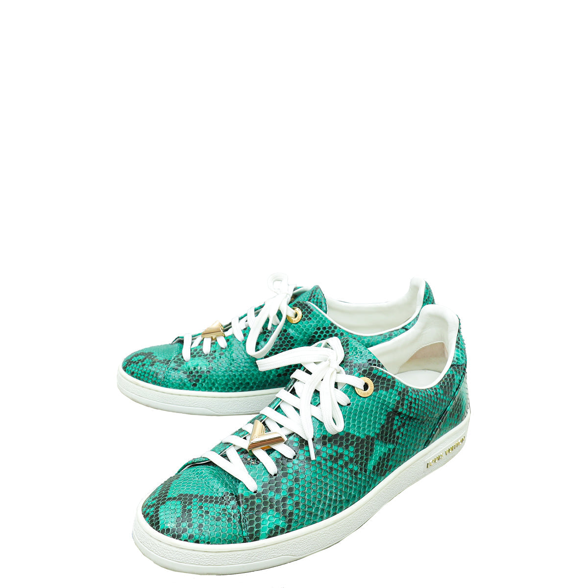 Louis Vuitton "Dubai Exclusive" Bicolor Python Frontrow Sneakers 37.5