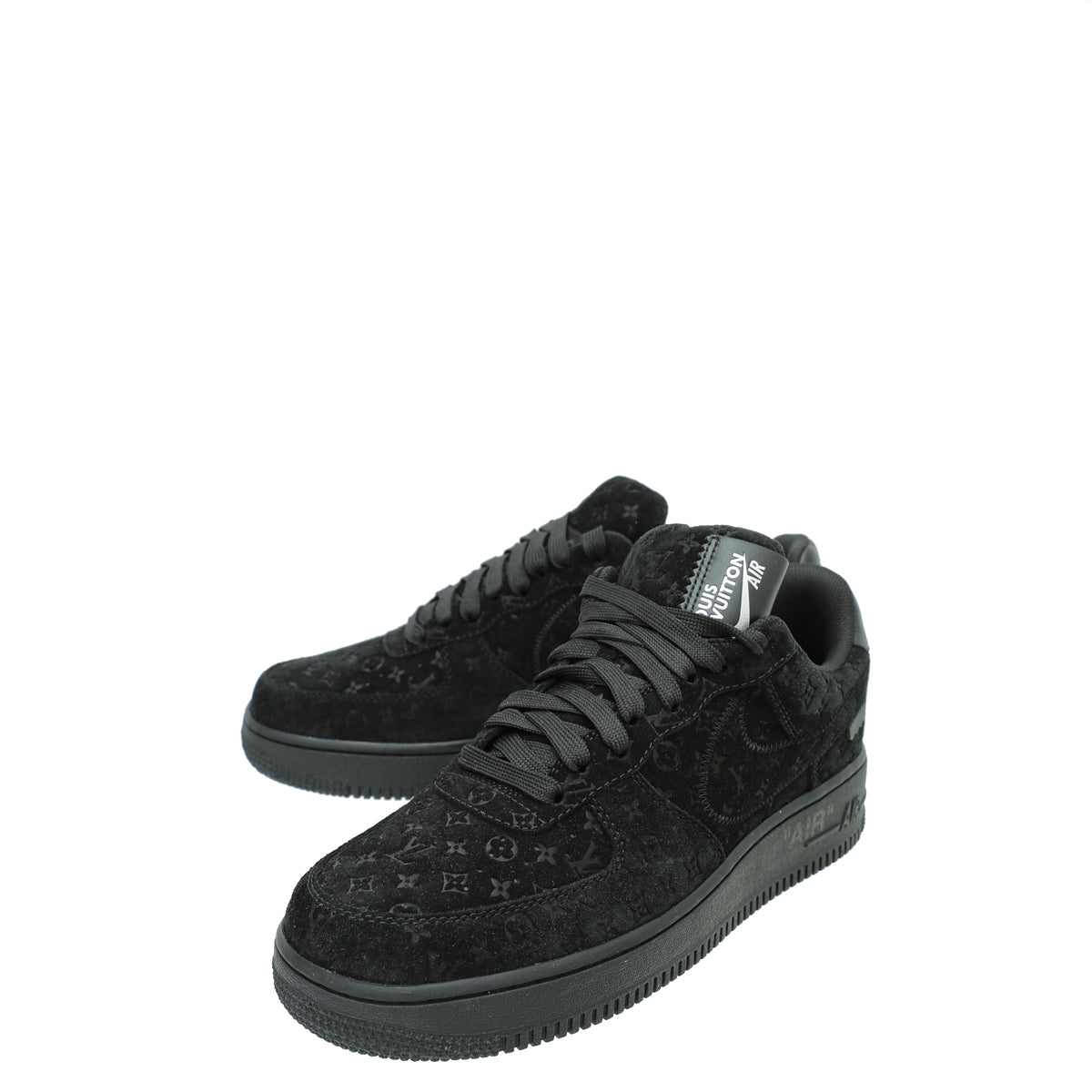 Louis Vuitton and Nike "Air Force 1" Black BY VIRGIL ABLOH Sneaker 7.5