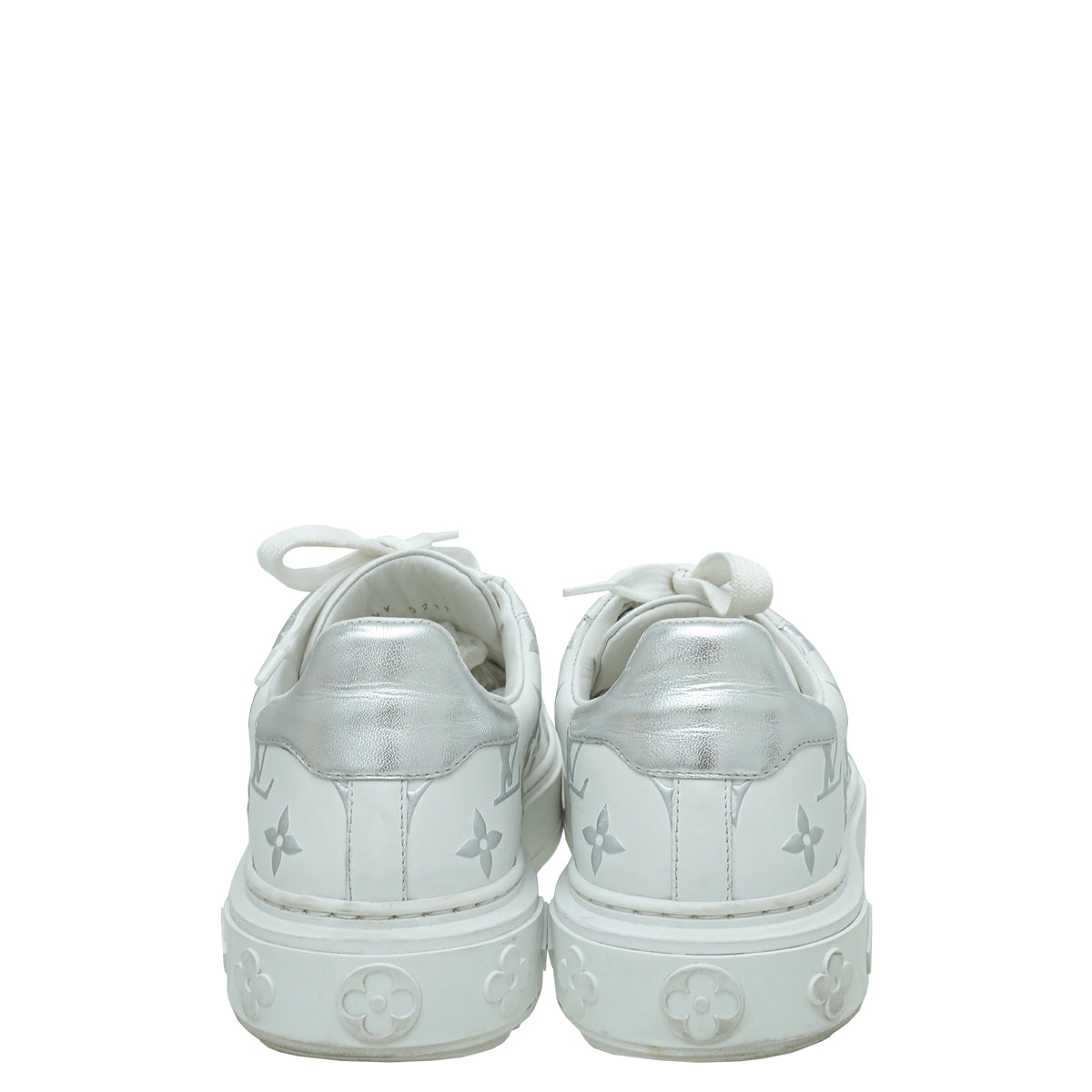Louis Vuitton Bicolor Monogram Embossed Time Out Sneaker 37