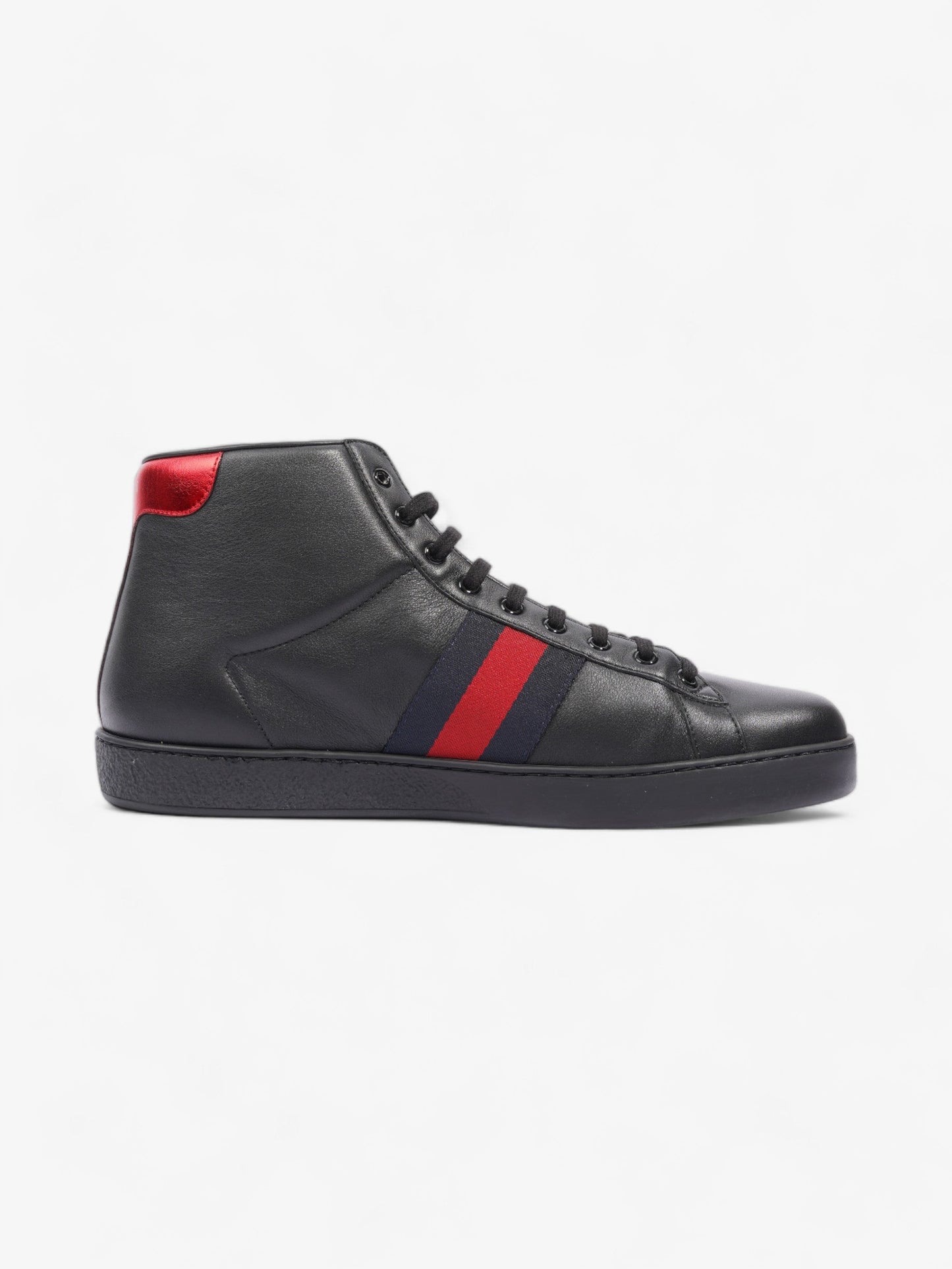 Gucci Bee Ace High-Top Black / Gold Leather EU 45 UK 11
