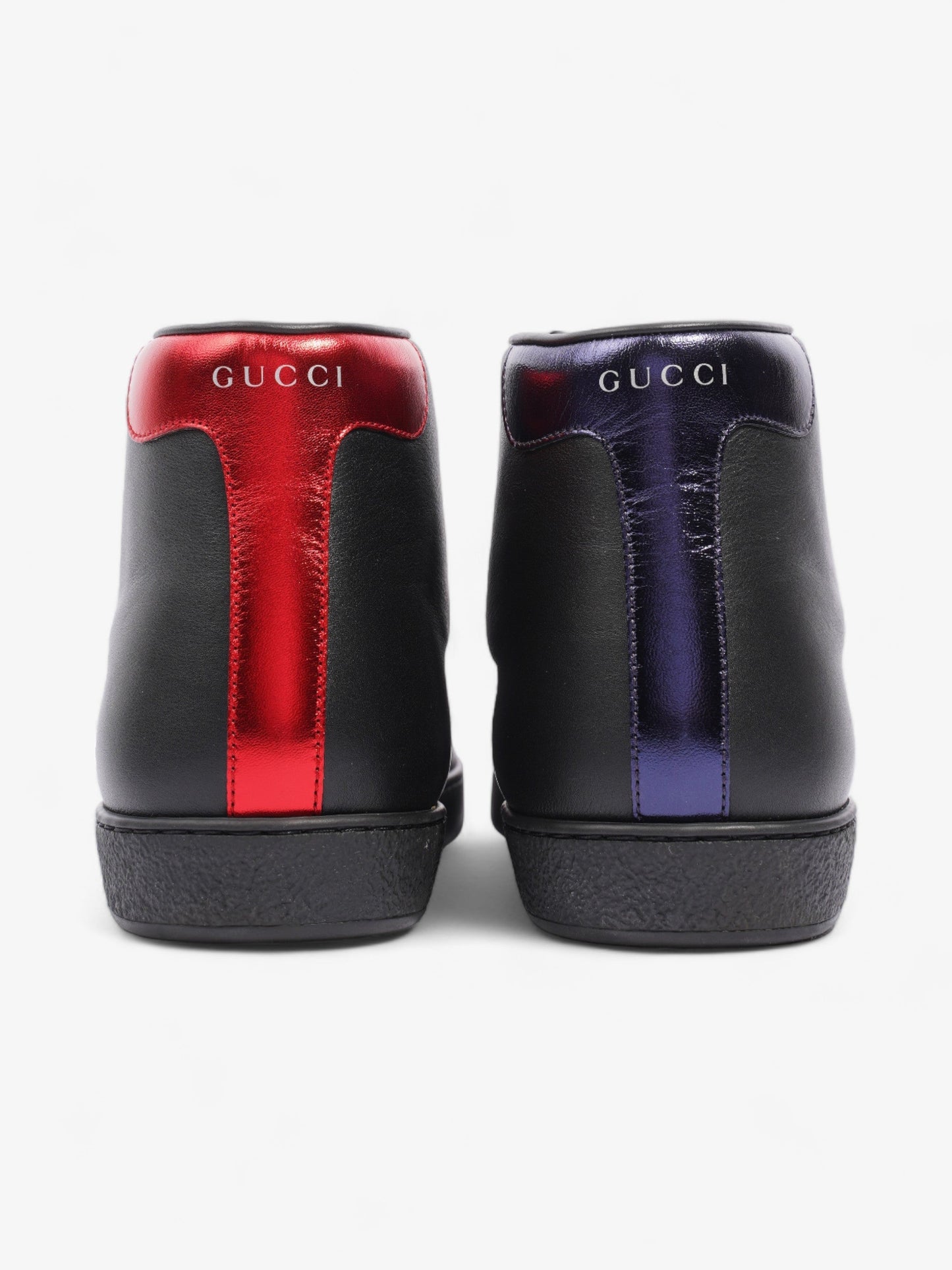 Gucci Bee Ace High-Top Black / Gold Leather EU 45 UK 11