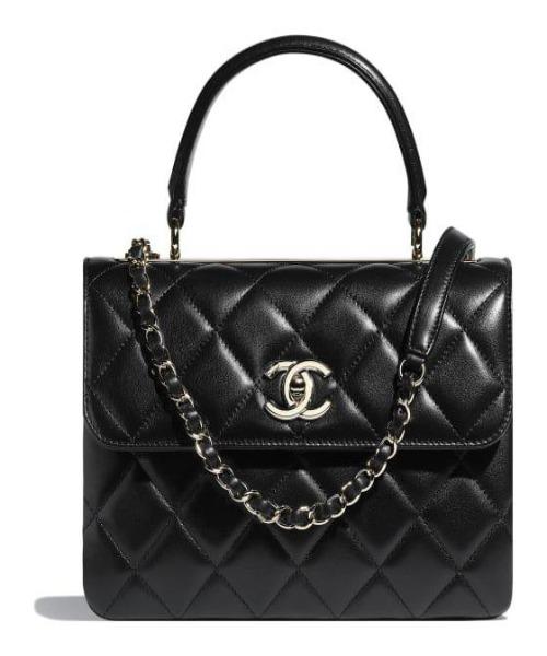 Chanel Small Flap Bag With Top Handle Black-SiLouis Vuittoner