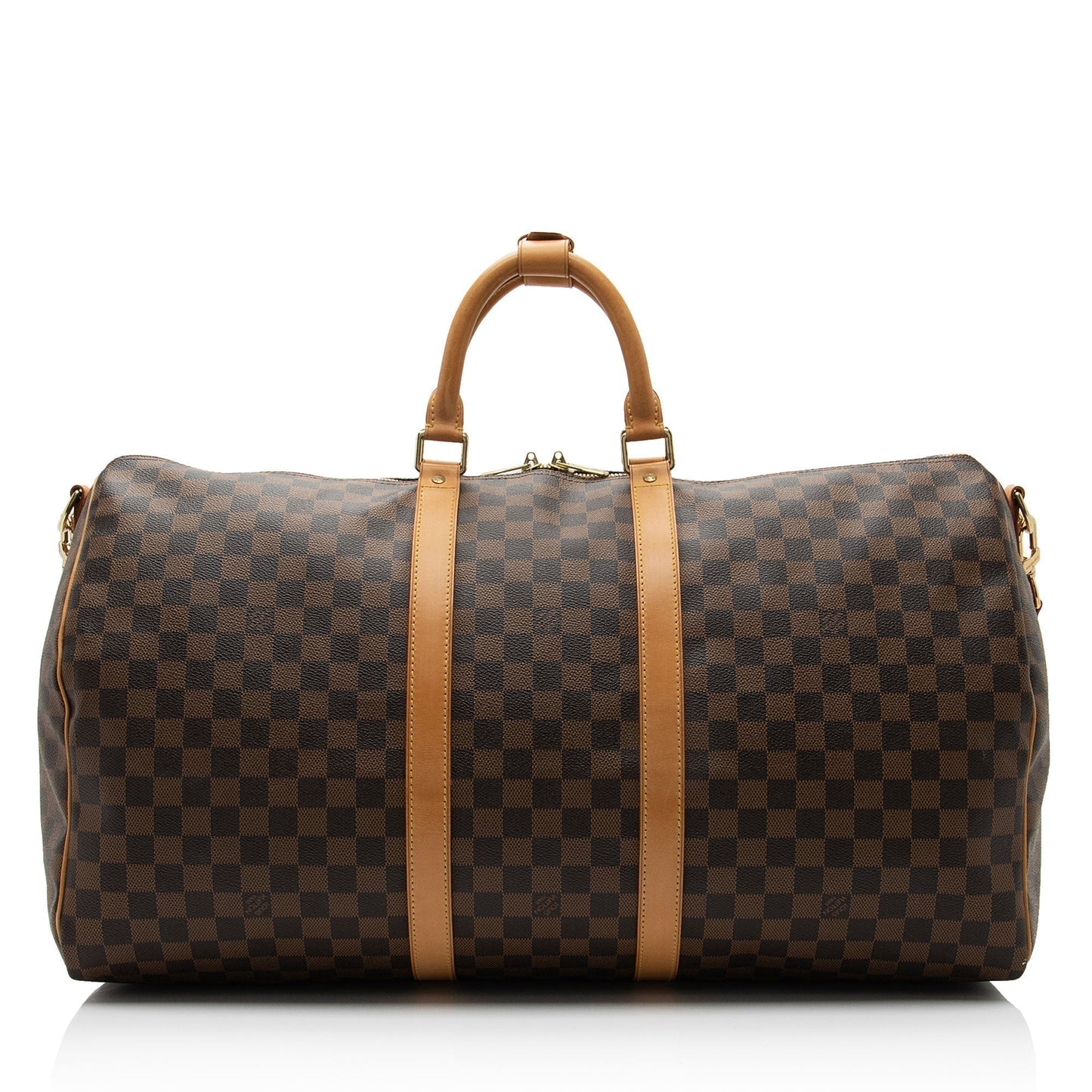 Louis Vuitton Damier Ebene Keepall Bandouliere 55 Duffle Bag