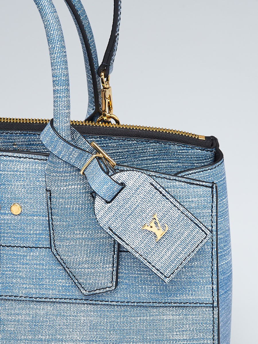 Louis Vuitton Denim EPI Leather City Steamer MM Bag