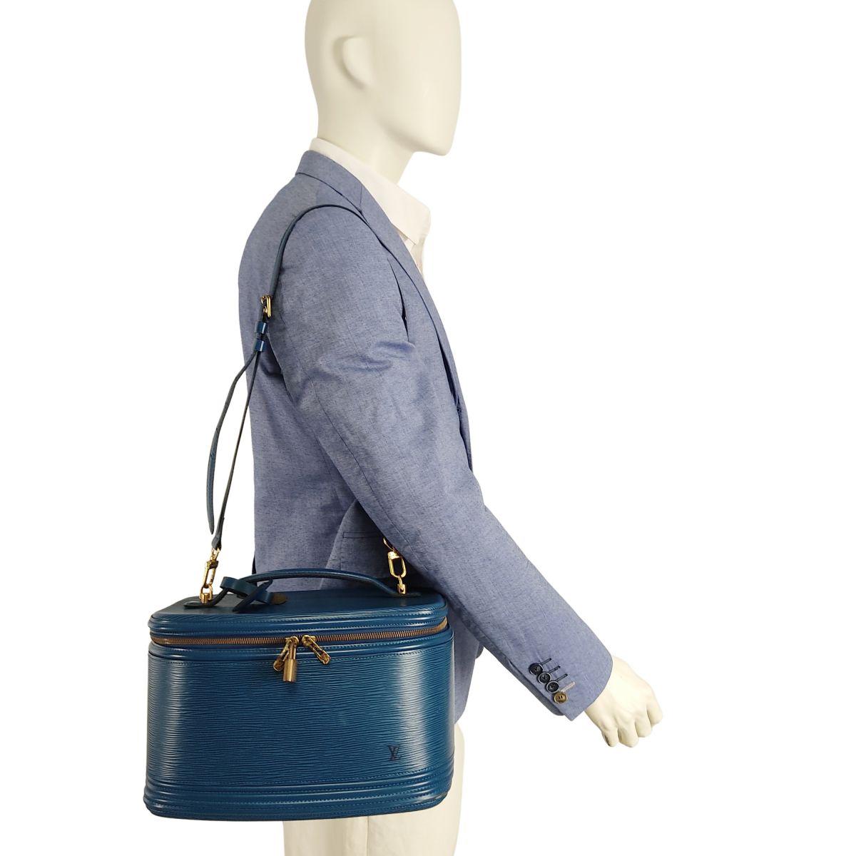 LOUIS VUITTON Beauty Case Vanity Epi light blue bag