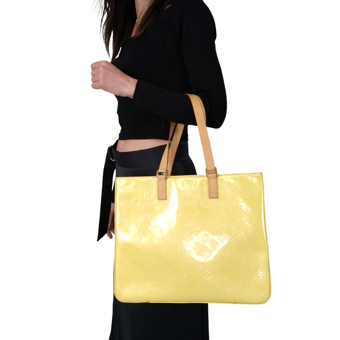 LOUIS VUITTON Colombus shopper shoulder bag in patent leather