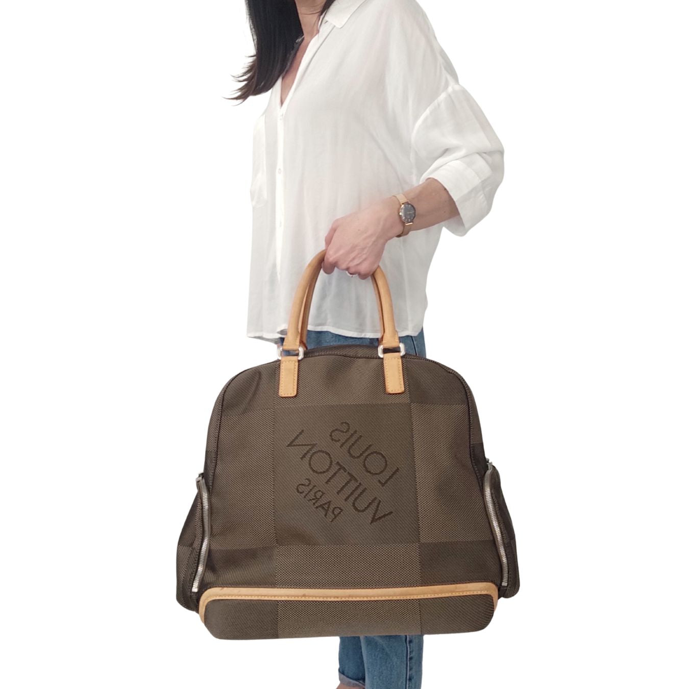 LOUIS VUITTON Damier Geant travel bag in canvas