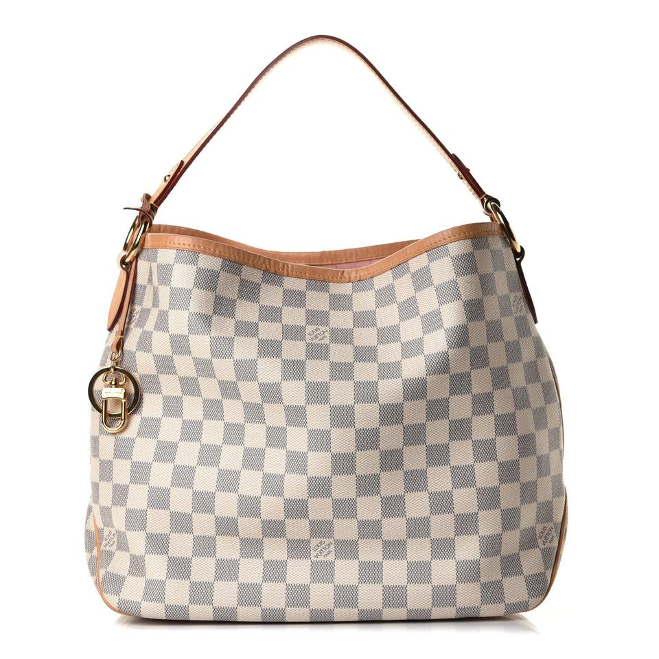 LOUIS VUITTON Damier Azur Delightful PM Rose Ballerine