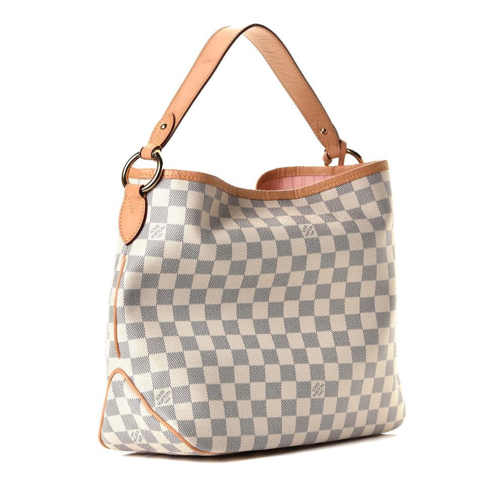LOUIS VUITTON Damier Azur Delightful PM Rose Ballerine