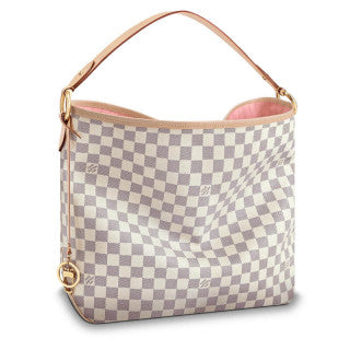 LOUIS VUITTON Damier Azur Delightful PM Rose Ballerine