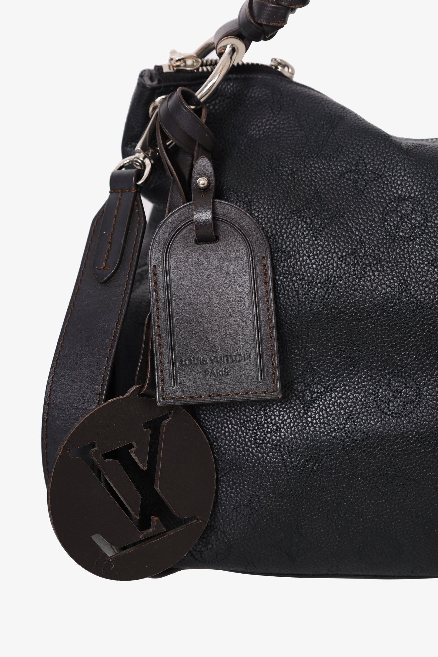 Louis Vuitton 2020 Black Monogram Leather Mahina Beaubourg MM Top Handle