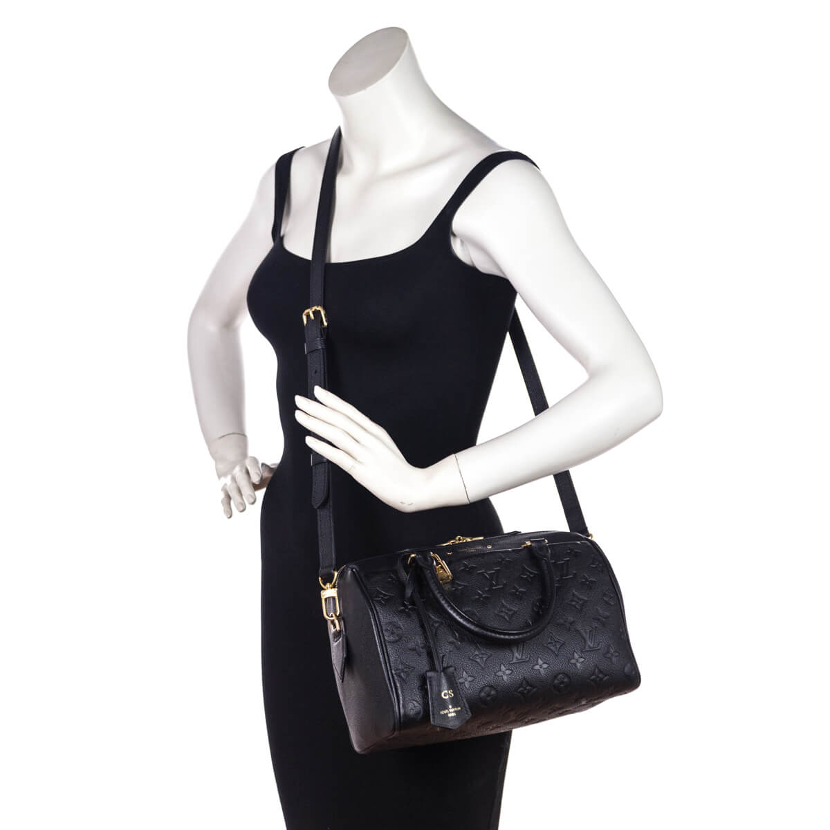 Louis Vuitton Black Empreinte Speedy Bandouliere 25 NM