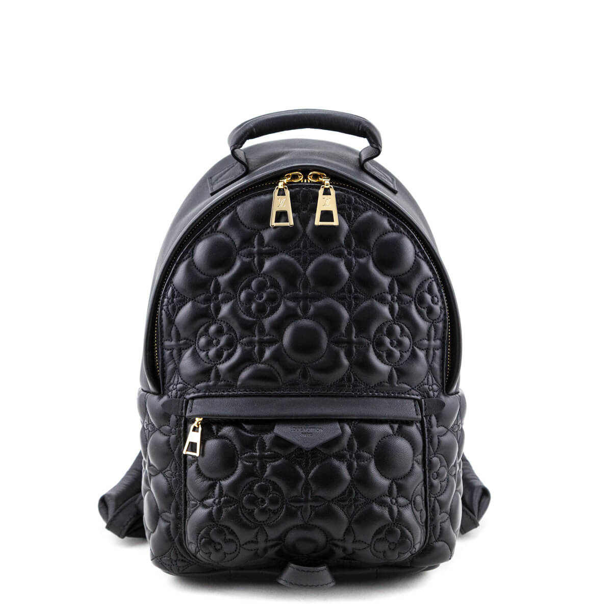 Louis Vuitton Black Lambskin Malletage Flower Palm Springs PM