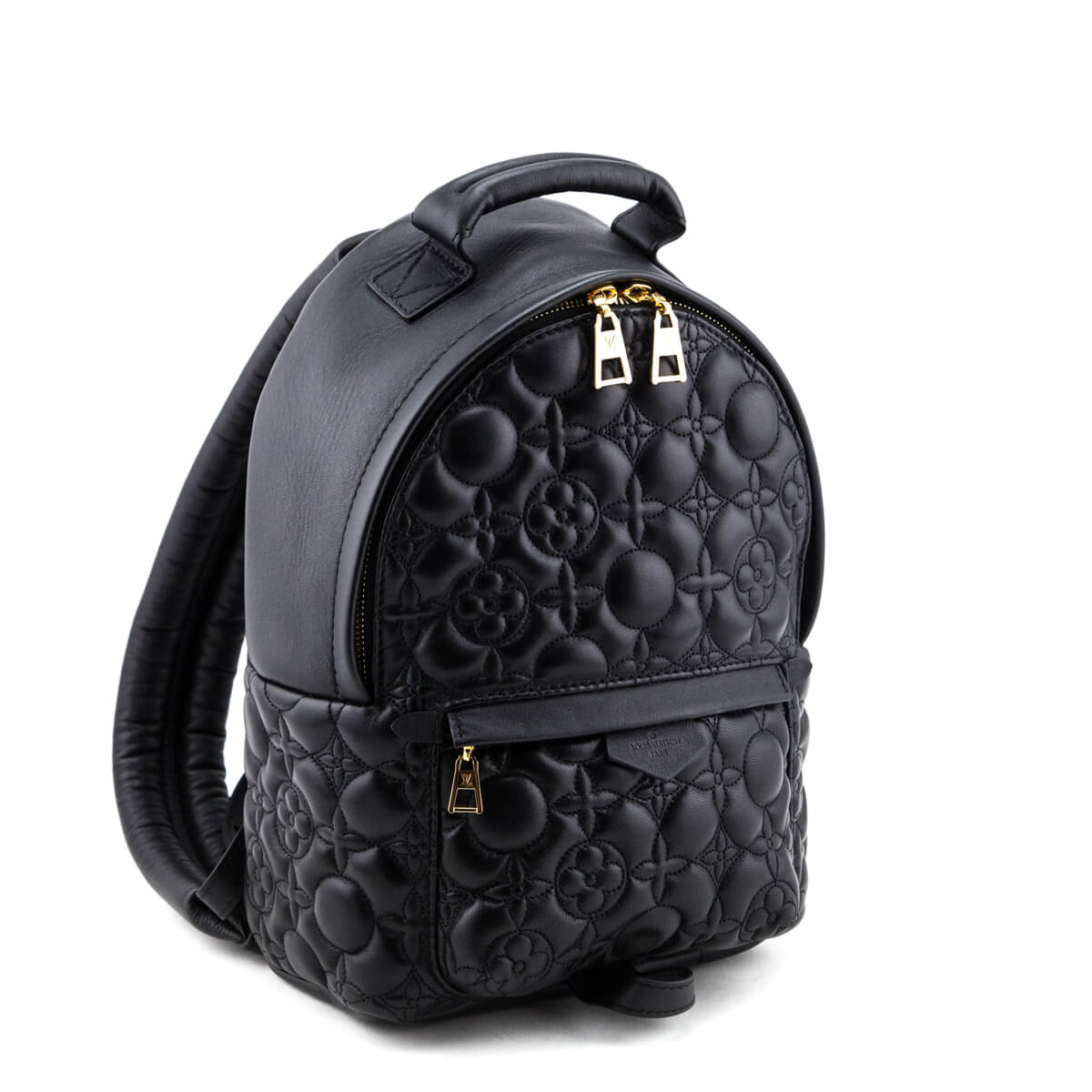 Louis Vuitton Black Lambskin Malletage Flower Palm Springs PM