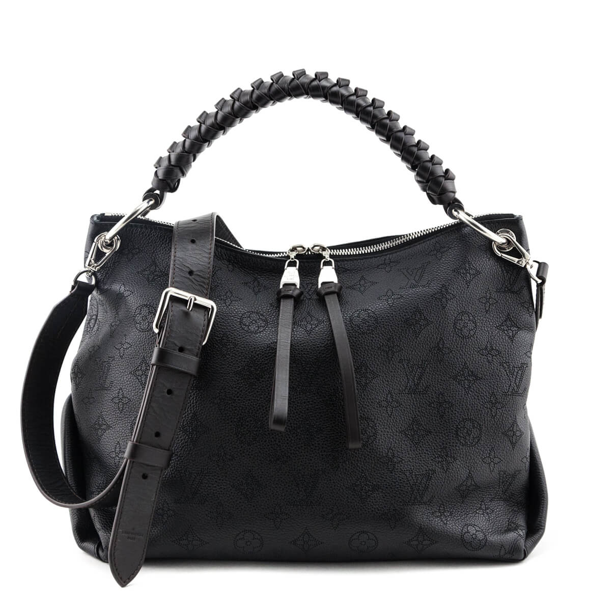 Louis Vuitton Black Mahina Beaubourg Hobo MM