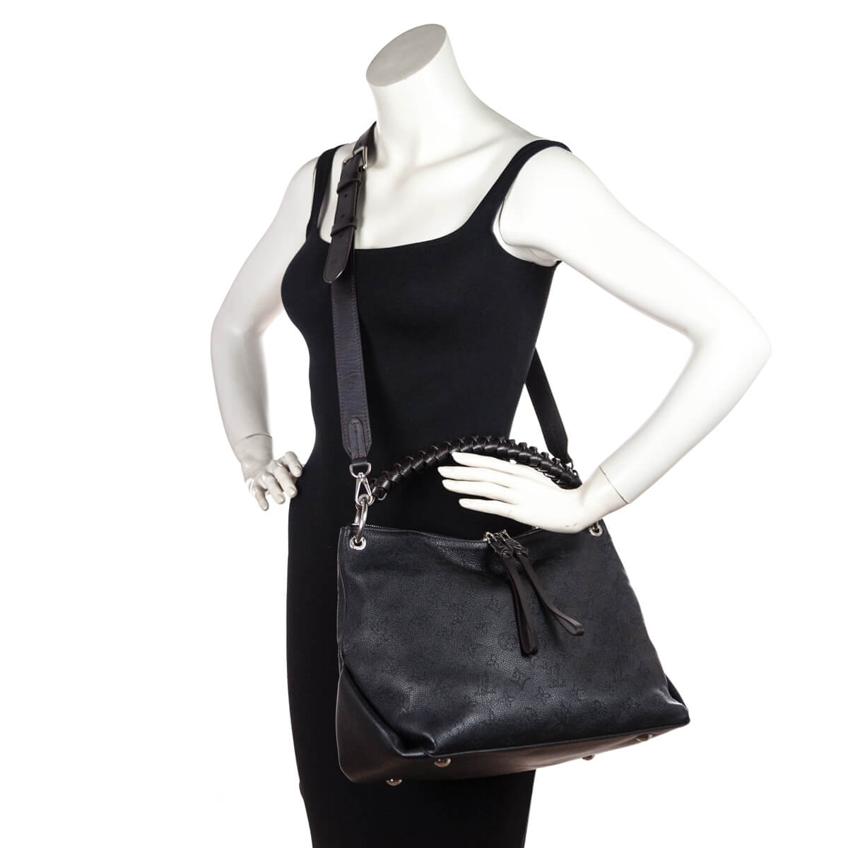 Louis Vuitton Black Mahina Beaubourg Hobo MM