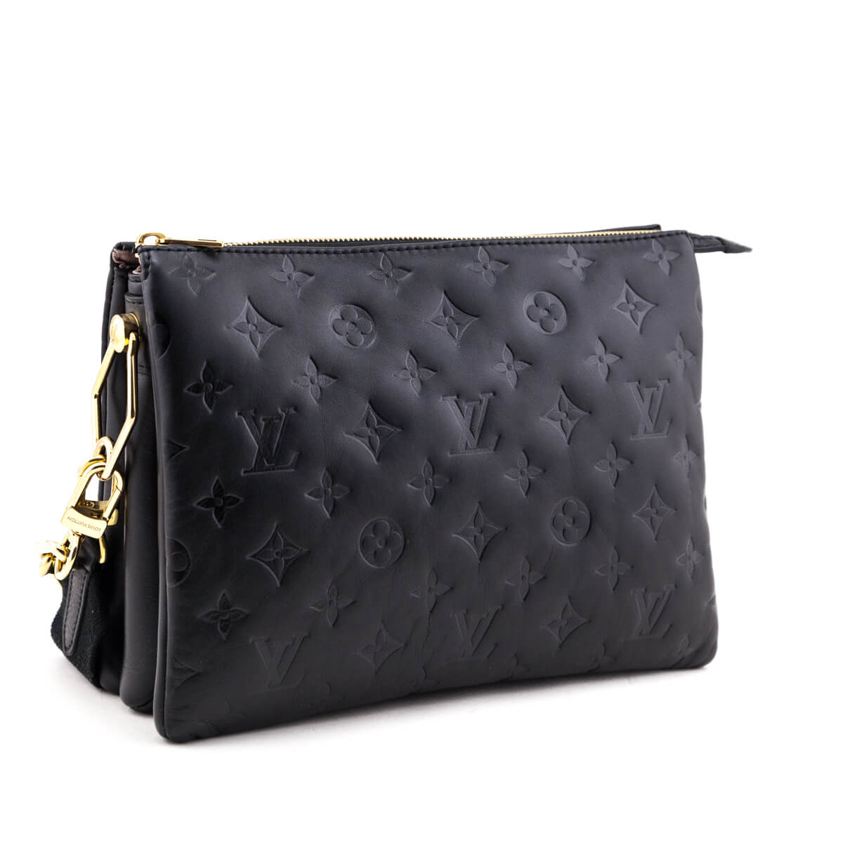 Louis Vuitton Black Monogram Embossed Lambskin Coussin PM