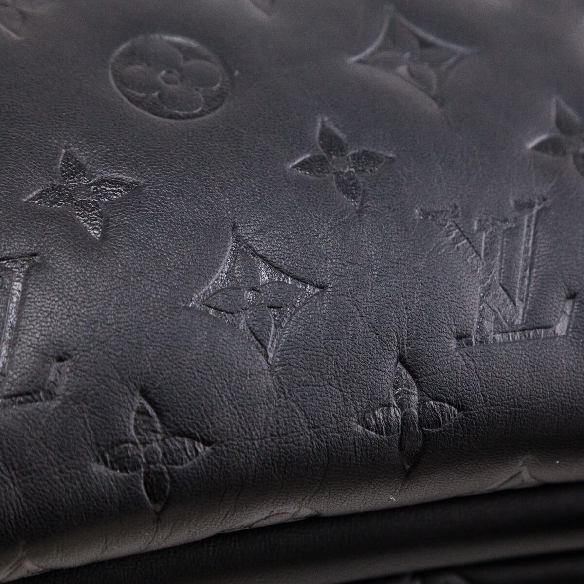 Louis Vuitton Black Monogram Embossed Lambskin Coussin PM