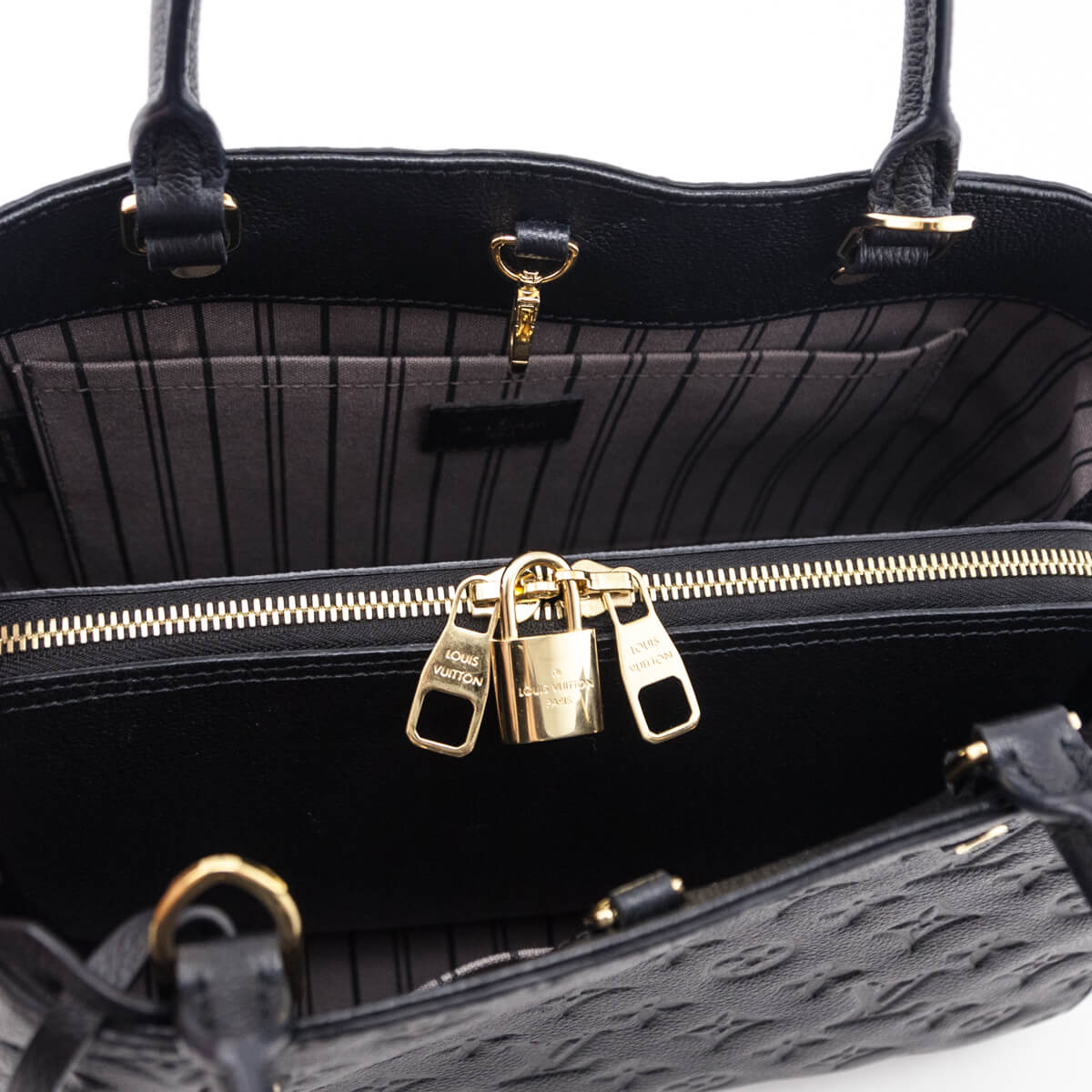 Louis Vuitton Black Monogram Empreinte Montaigne MM