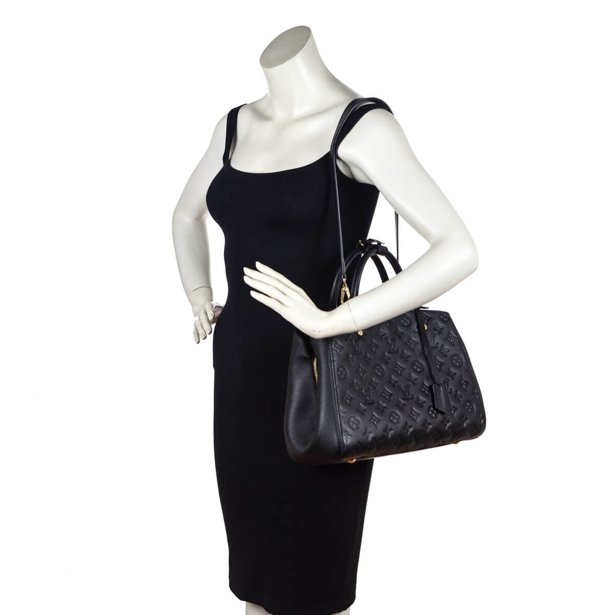 Louis Vuitton Black Monogram Empreinte Montaigne MM