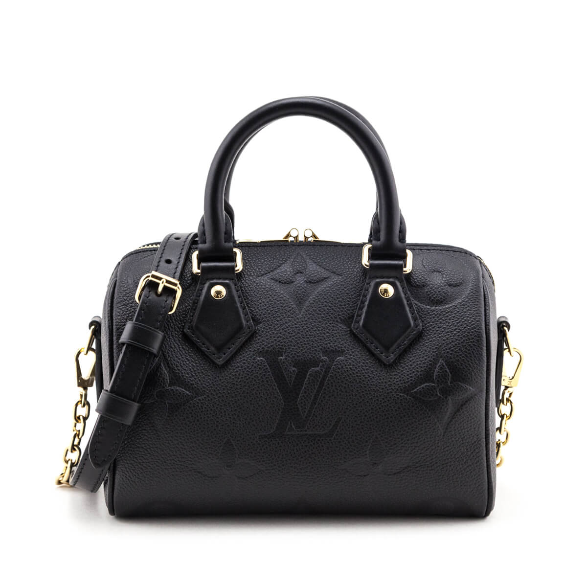 Louis Vuitton Black Monogram Empreinte Speedy Bandouliere 25