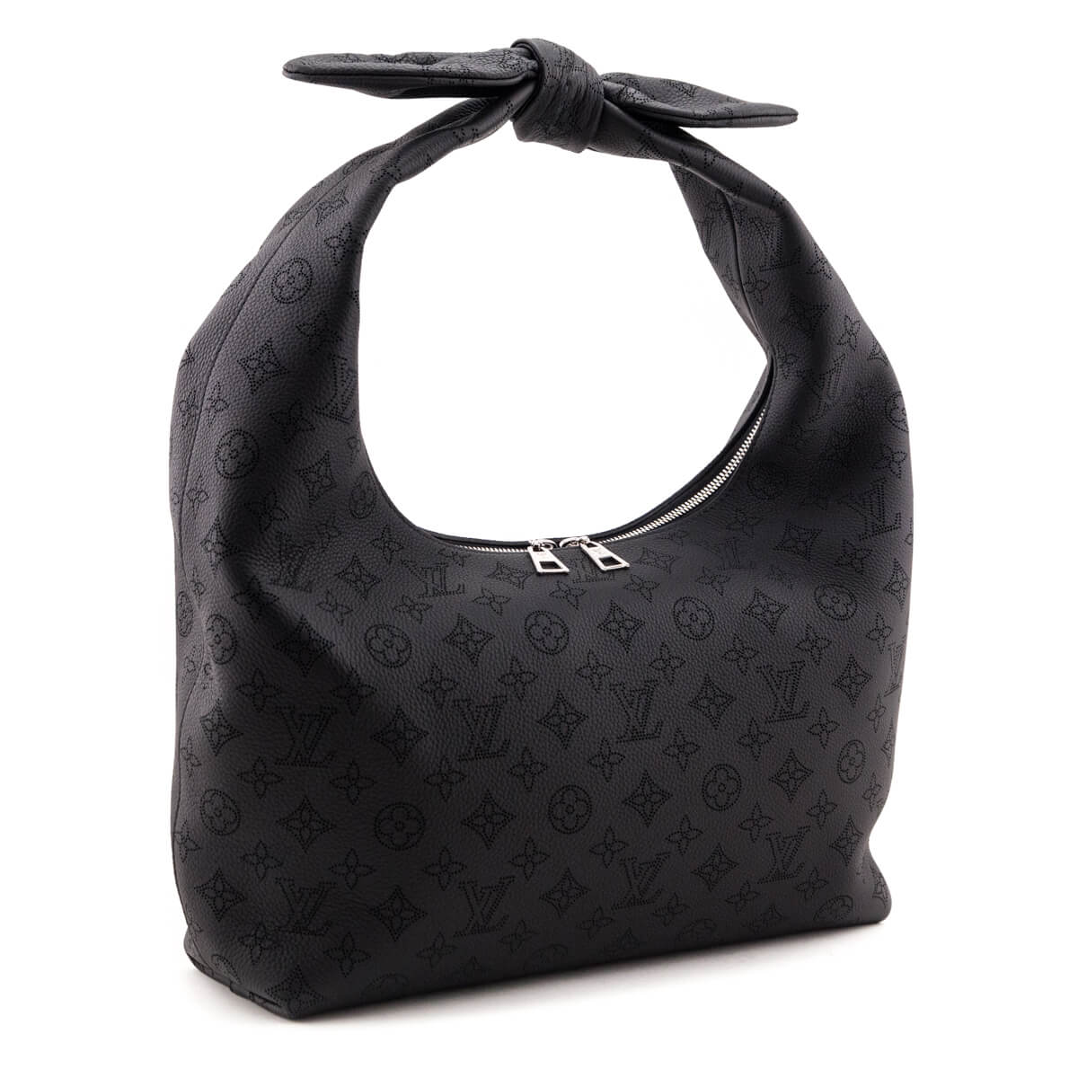 Louis Vuitton Black Monogram Mahina Why Knot MM
