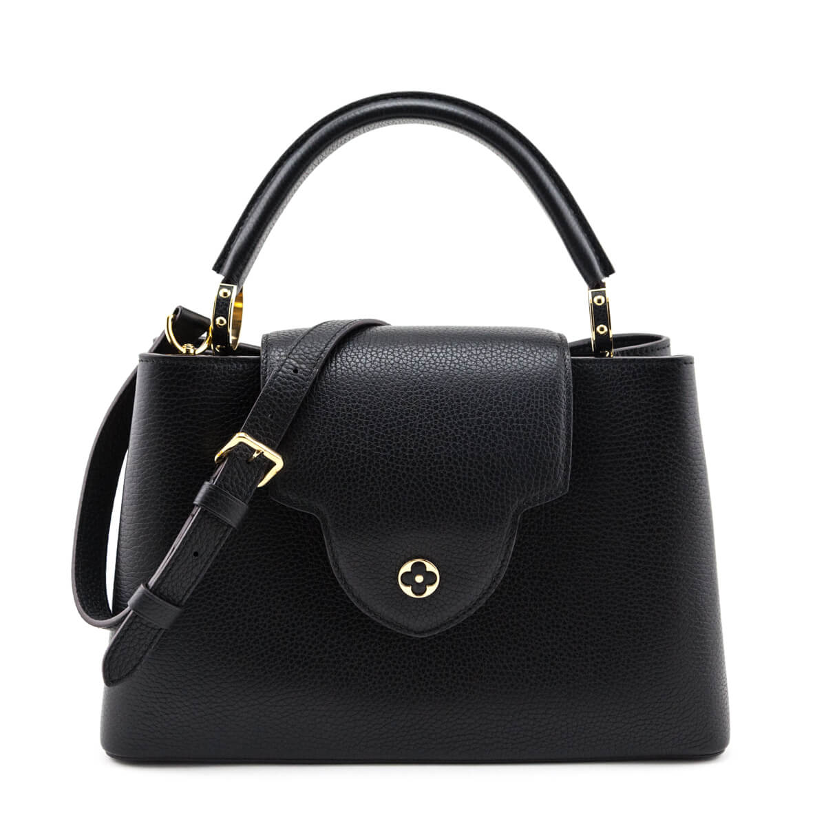 Louis Vuitton Black Taurillon Capucines PM