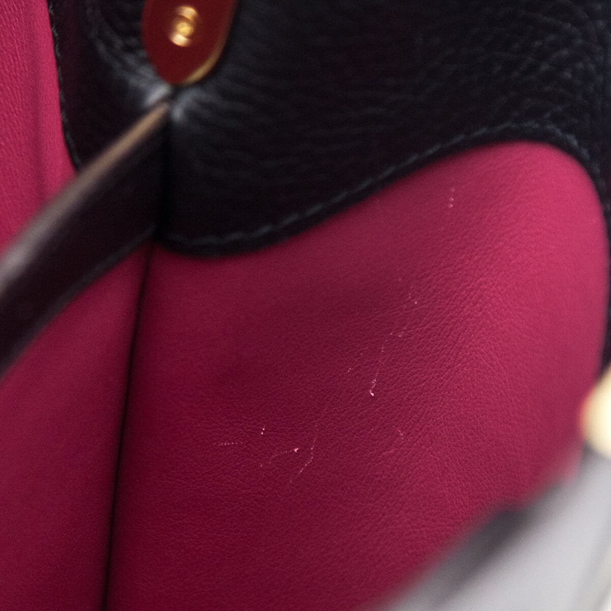 Louis Vuitton Black Taurillon Capucines PM