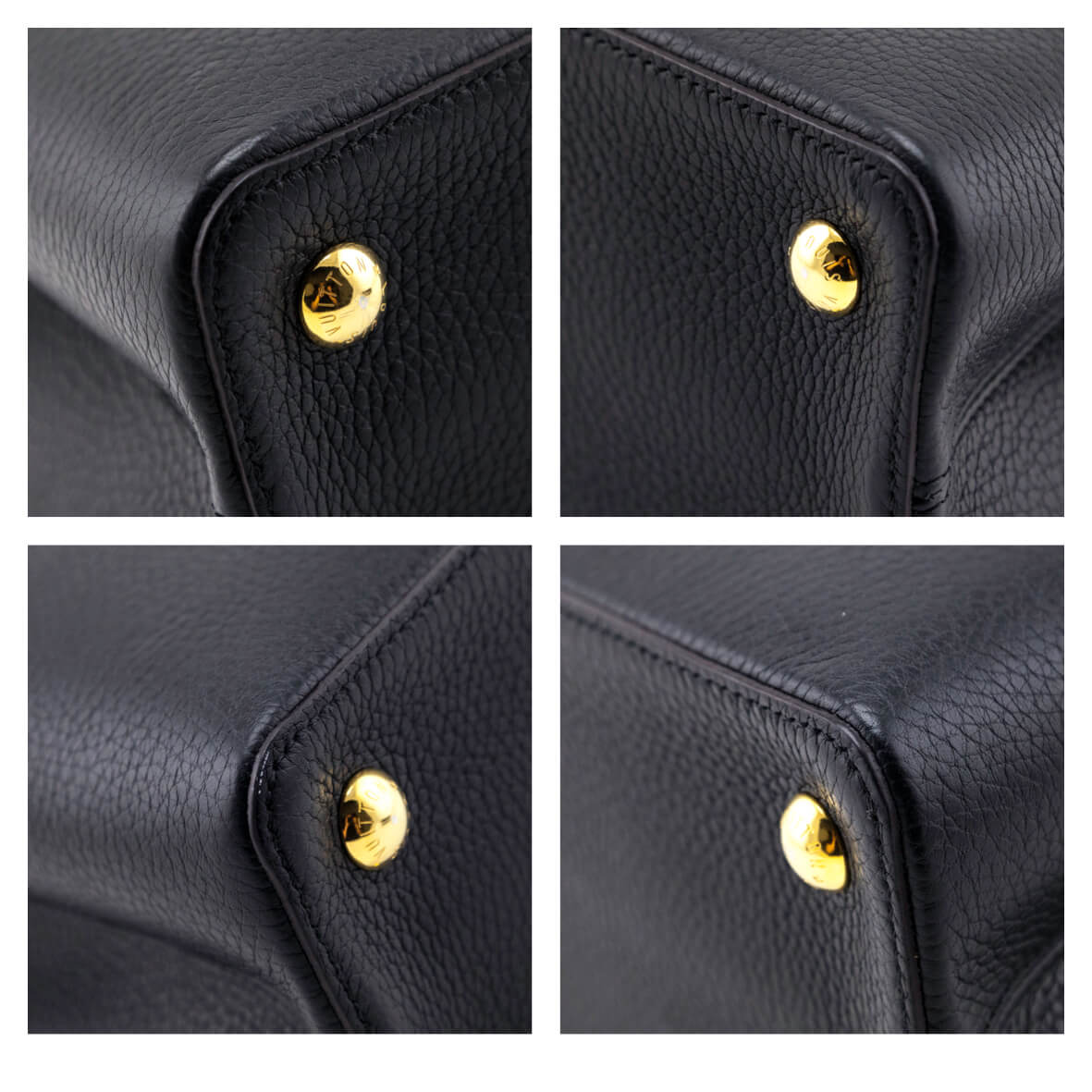 Louis Vuitton Black Taurillon Capucines PM
