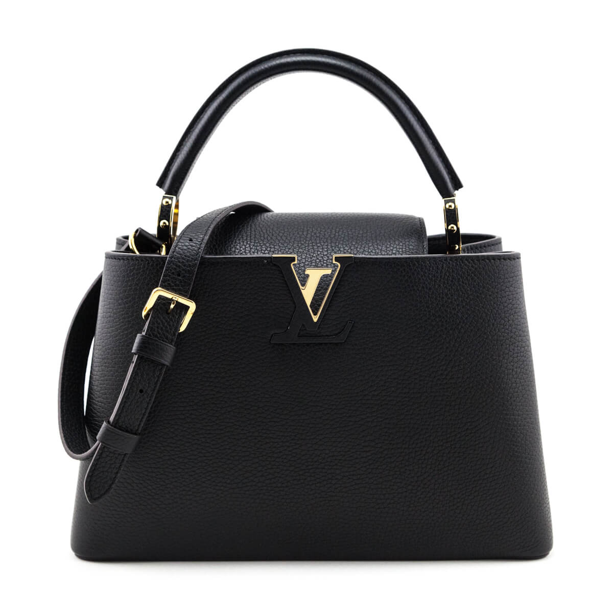 Louis Vuitton Black Taurillon Capucines PM