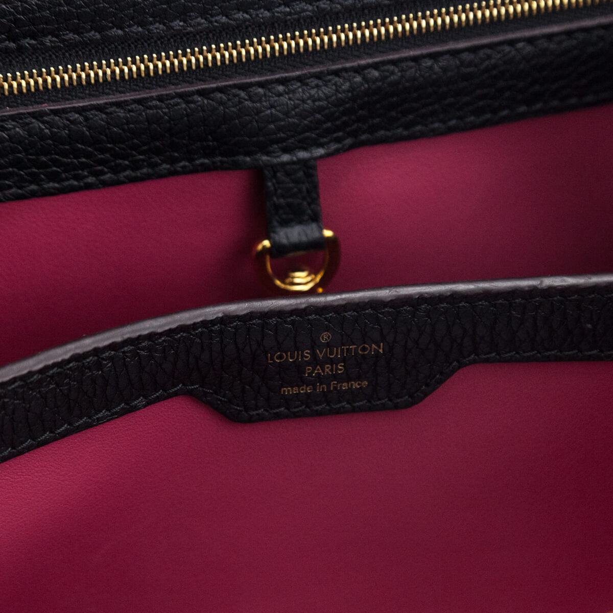 Louis Vuitton Black Taurillon Capucines PM