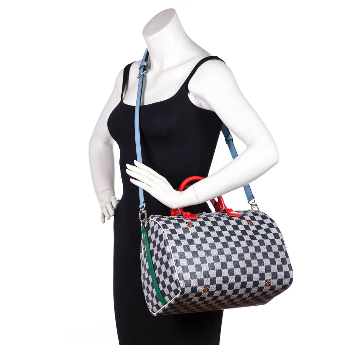 Louis Vuitton Black & White Damier Speedy Bandouliere 30