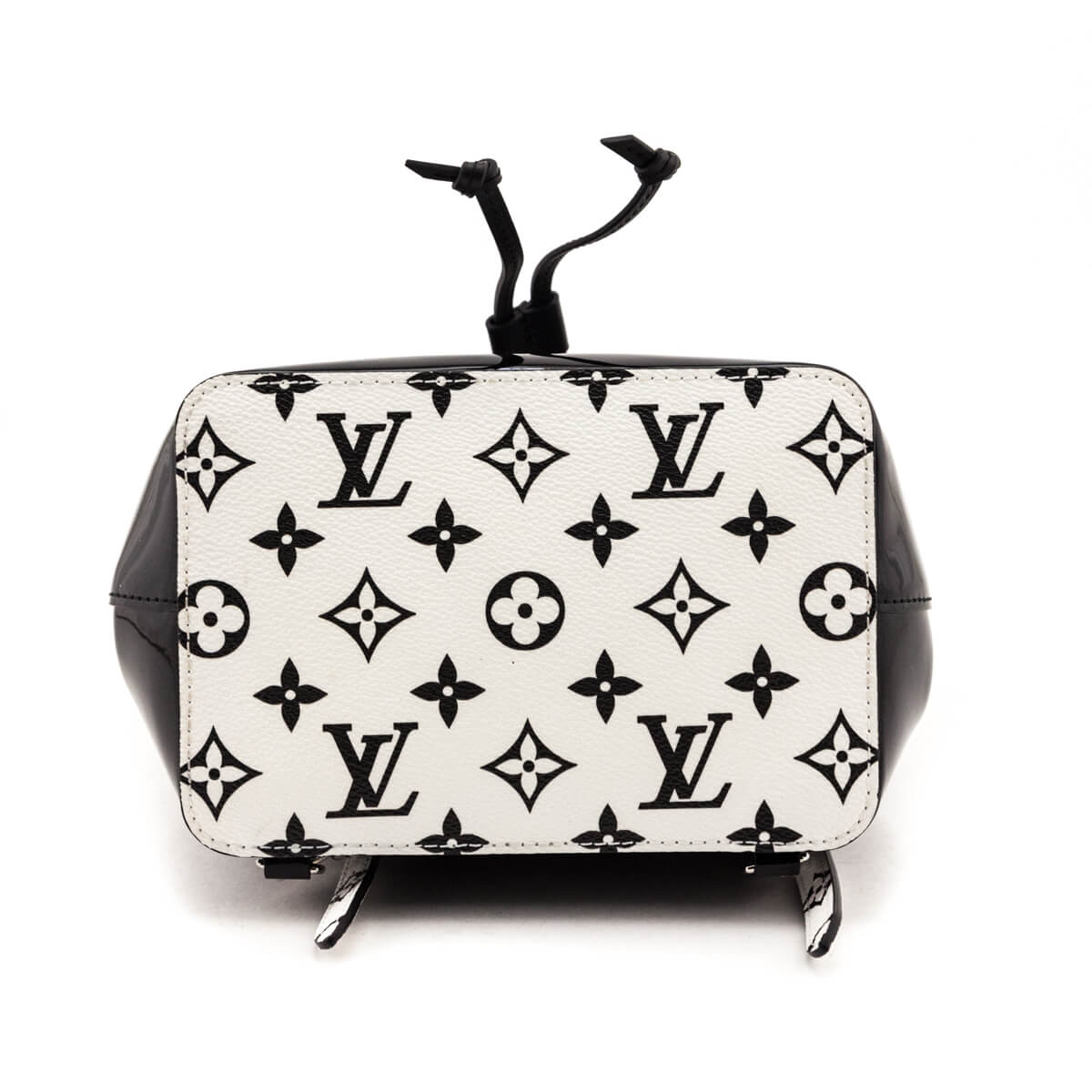 Louis Vuitton Black & White Monogram Patent Hot Springs Backpack
