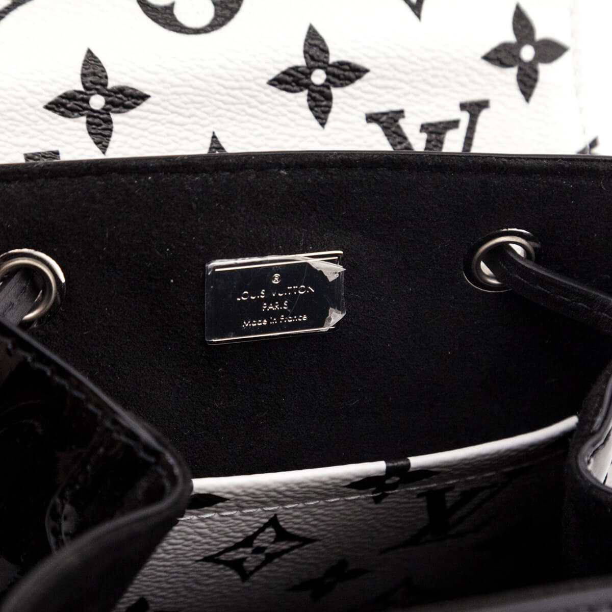 Louis Vuitton Black & White Monogram Patent Hot Springs Backpack