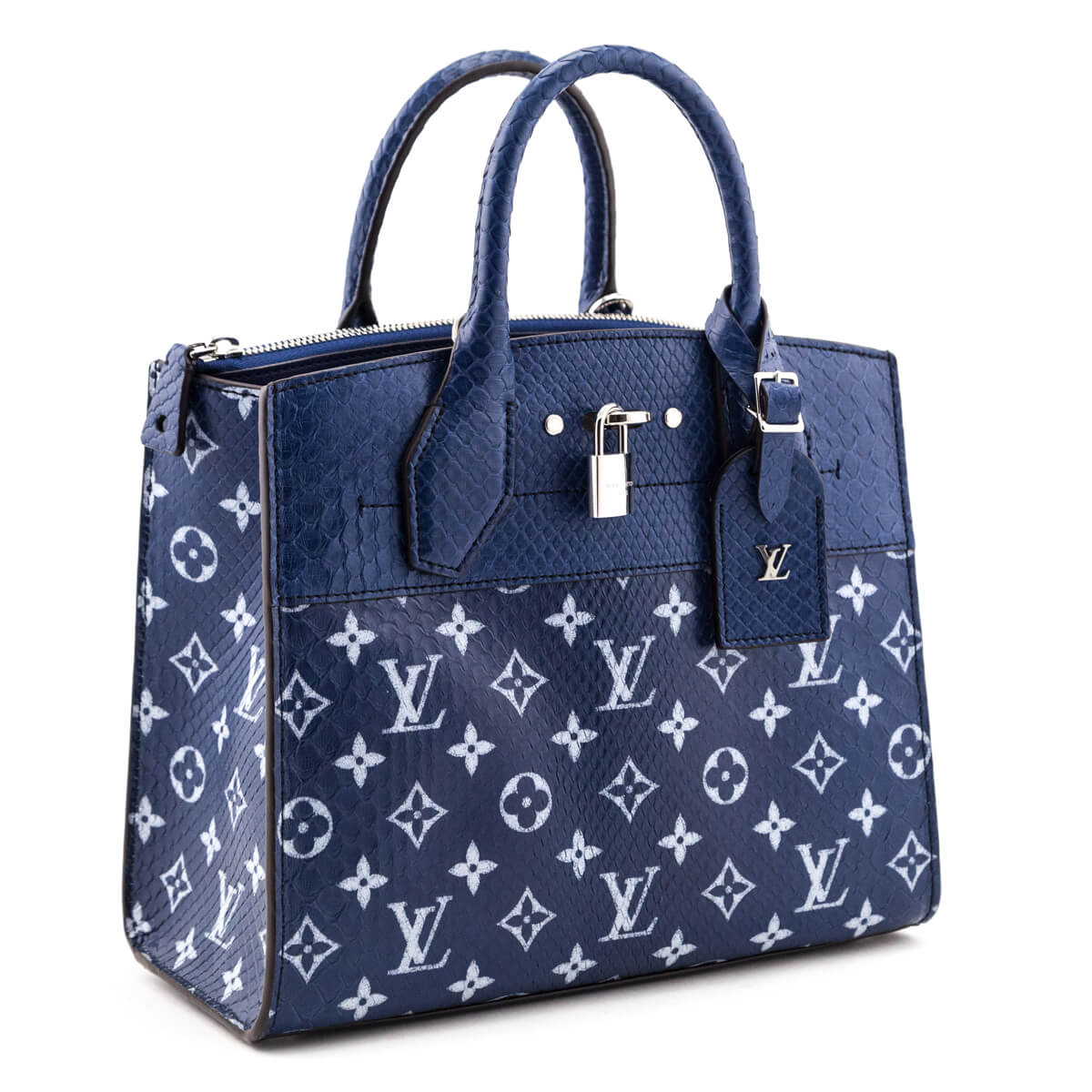 Louis Vuitton Blue Monogram Python City Steamer PM