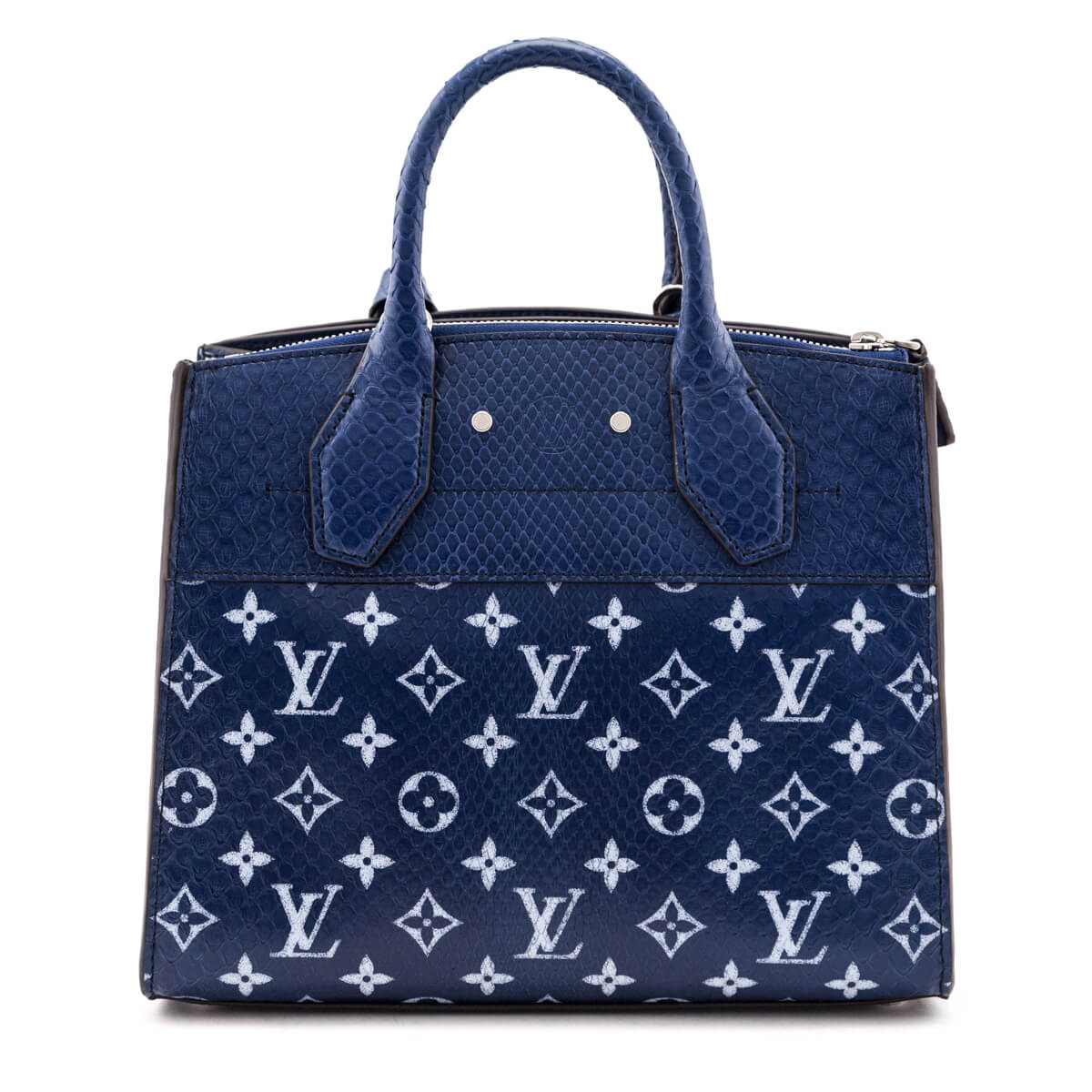 Louis Vuitton Blue Monogram Python City Steamer PM