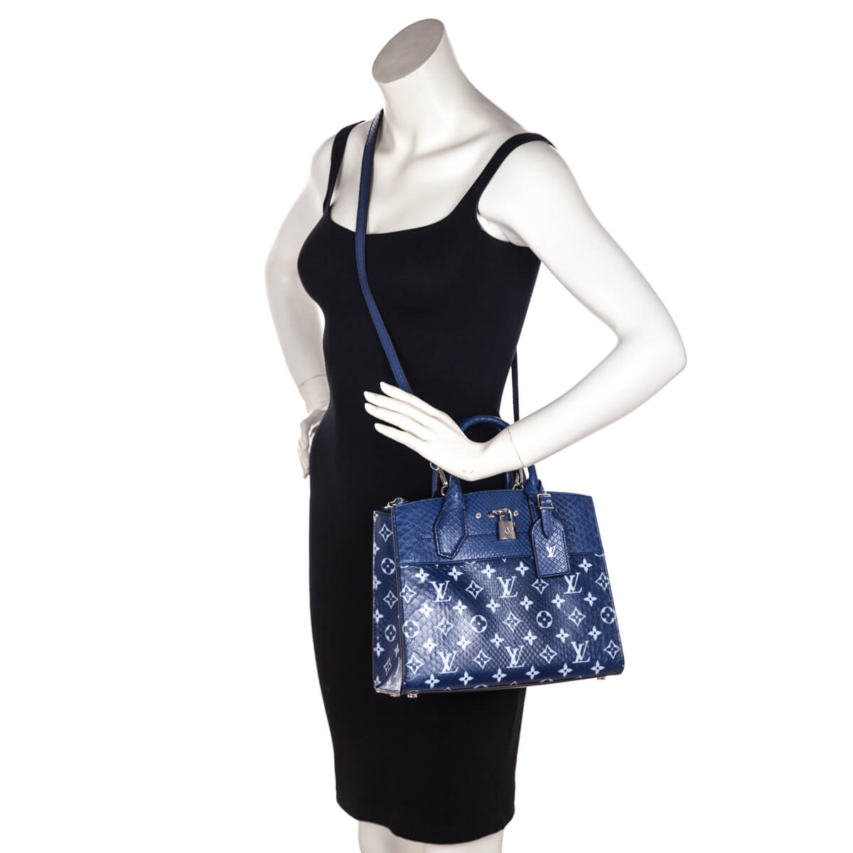 Louis Vuitton Blue Monogram Python City Steamer PM