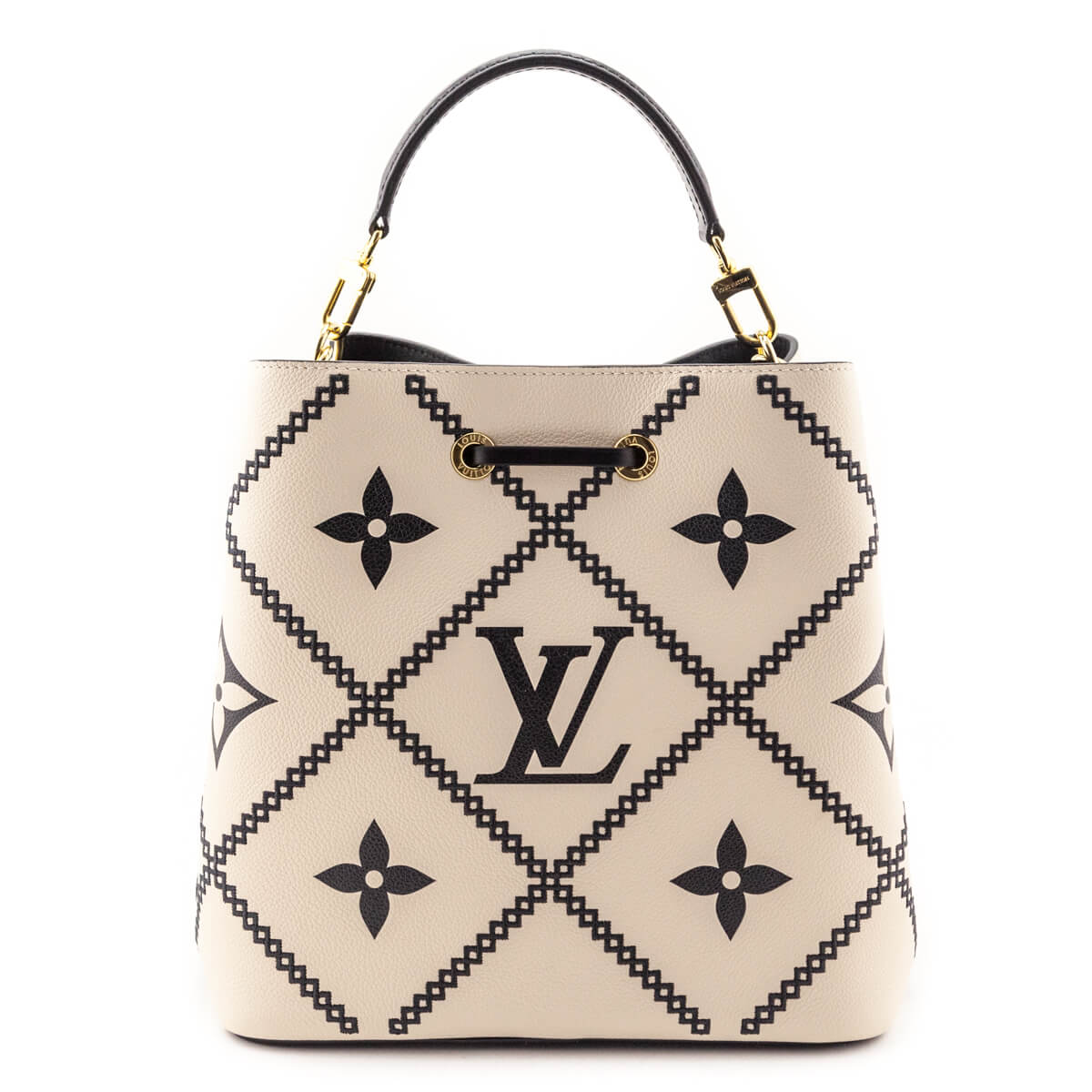 Louis Vuitton Cream & Black Empreinte Monogram Giant Broderies NeoNoe MM