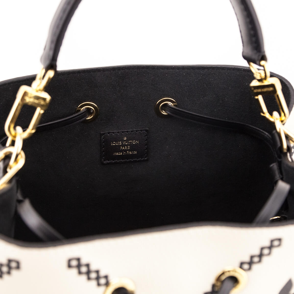 Louis Vuitton Cream & Black Empreinte Monogram Giant Broderies NeoNoe MM