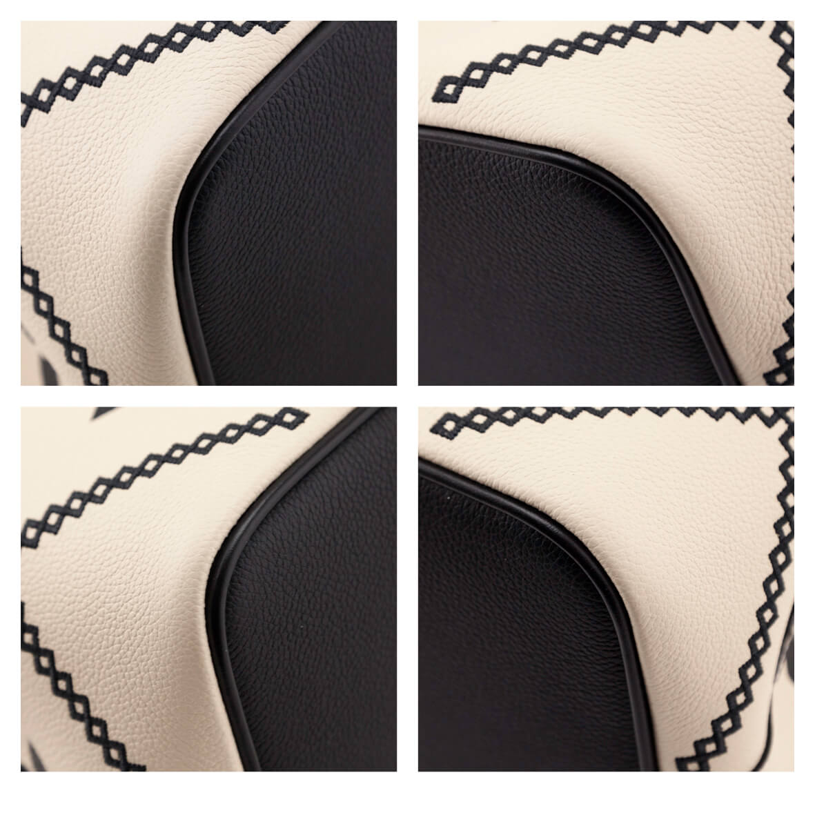 Louis Vuitton Cream & Black Empreinte Monogram Giant Broderies NeoNoe MM